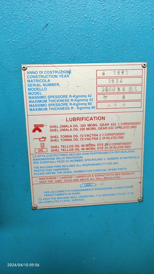 Cesoia Usata Vimercati 3000x6 | Usato Garantito | Pronta Consegna | Bimar