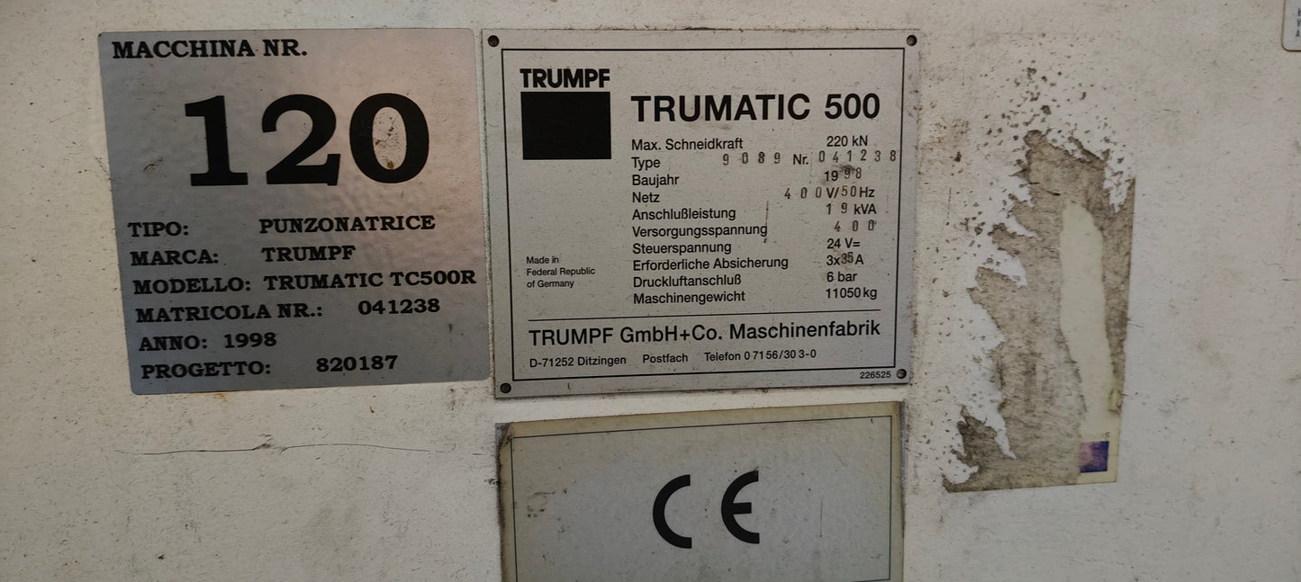 Punzonatrice Trumpf 500R!Usata-VENDUTA