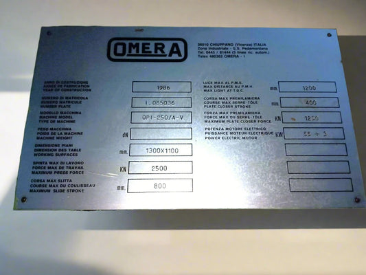 Pressa Idraulica OMERA Usata | | Usato Garantito | Pronta Consegna