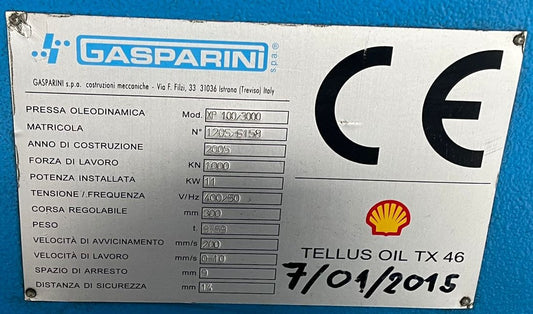 Piegatrice Usata Gasparini X-Press 100-3000 USATA